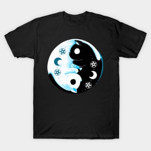 Ying Yang Cats Moon T-Shirt